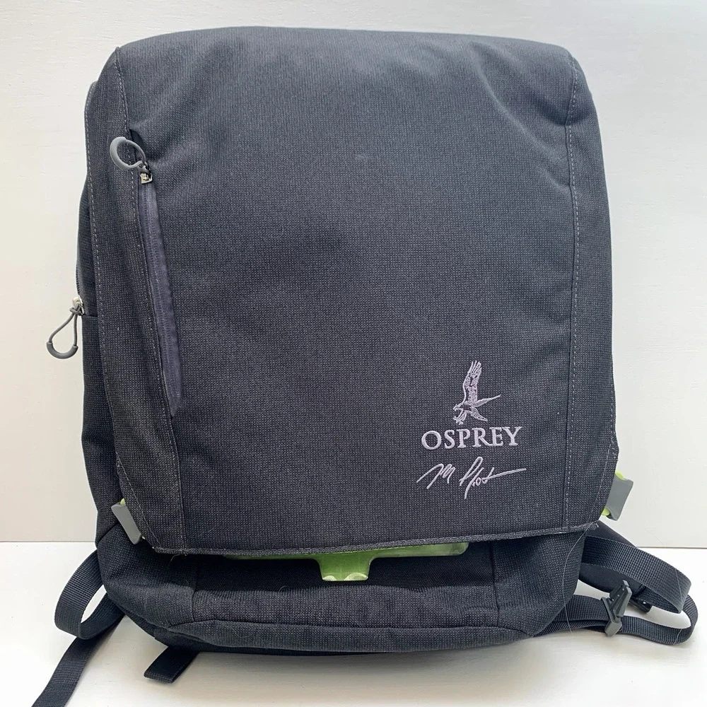 OSPREY Pixel Port Backpack Black w/ Green Lining Laptop Bag, w Osprey Logo